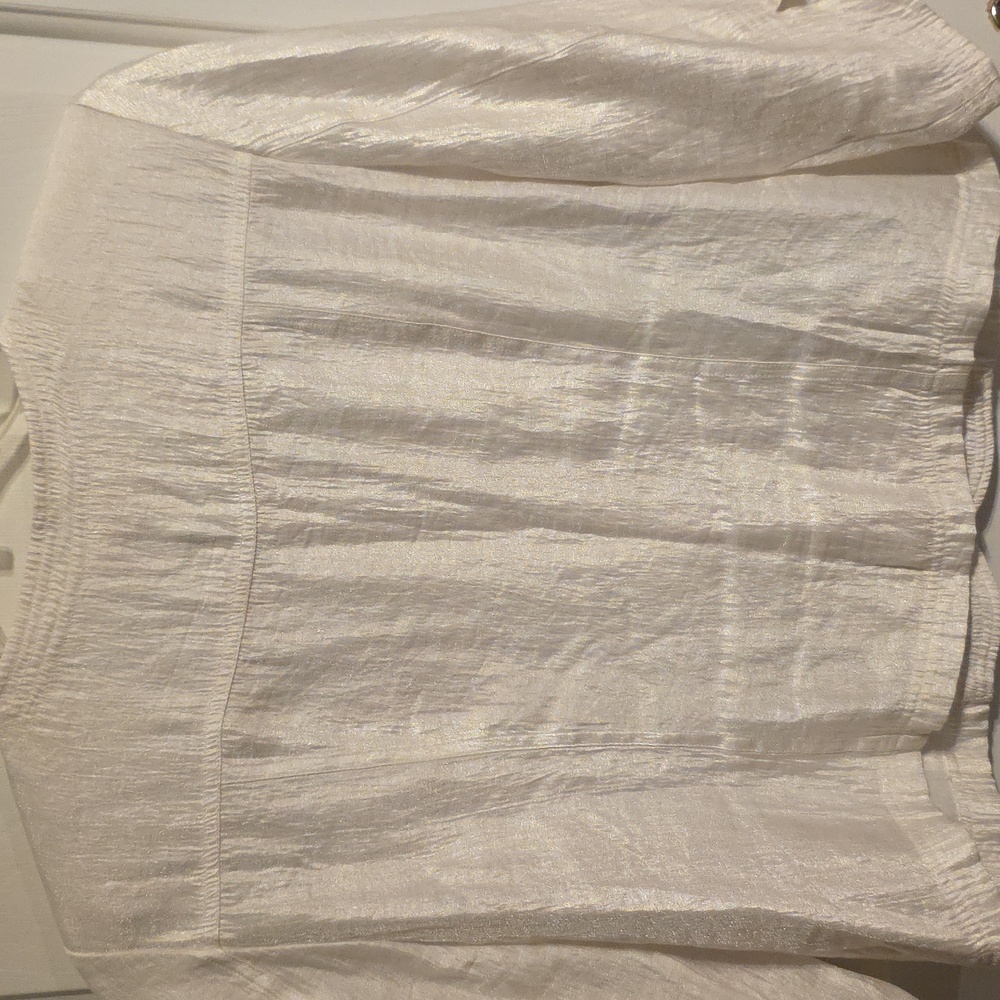 Ruby Rd. White Shimmery Button-Up Jacket - Picture 7 of 7